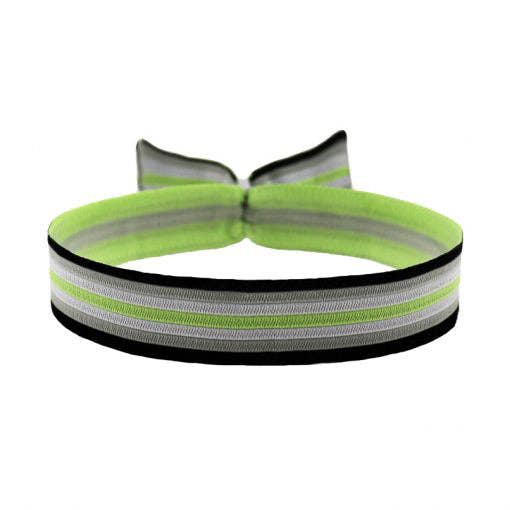 Agender Pride Armband mit Flag Farben schwarz weiß grau grün gewebtes Stoffband