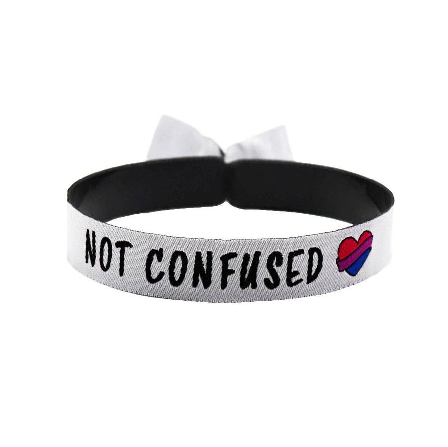 Bisexuell Pride Armband „Not Confused“ mit Farben der Bisexuell Pride Flag – LGBTQIA+ Stoffband