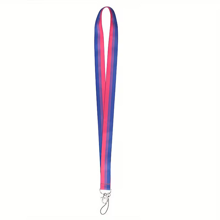 Bisexuell Pride Lanyard in Pink, Lila und Blau – LGBTQ Schlüsselband