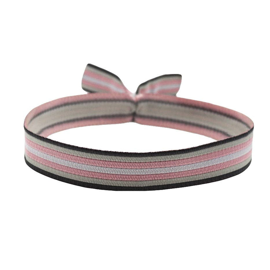 Demigirl Pride Armband in Rosa Weiß Schwarz als gewebtes Festival Bändchen