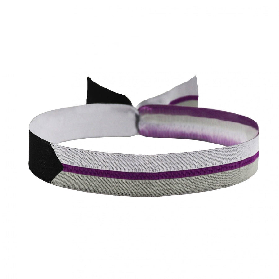 Demisexuelles Pride Festivalarmband aus gewebtem Stoff in den Farben der Demisexuell-Pride-Flagge mit Metallverschluss