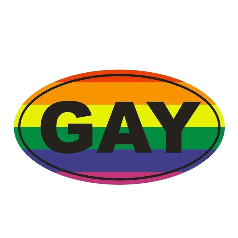 GAY Regenbogen Aufkleber in ovaler Form
