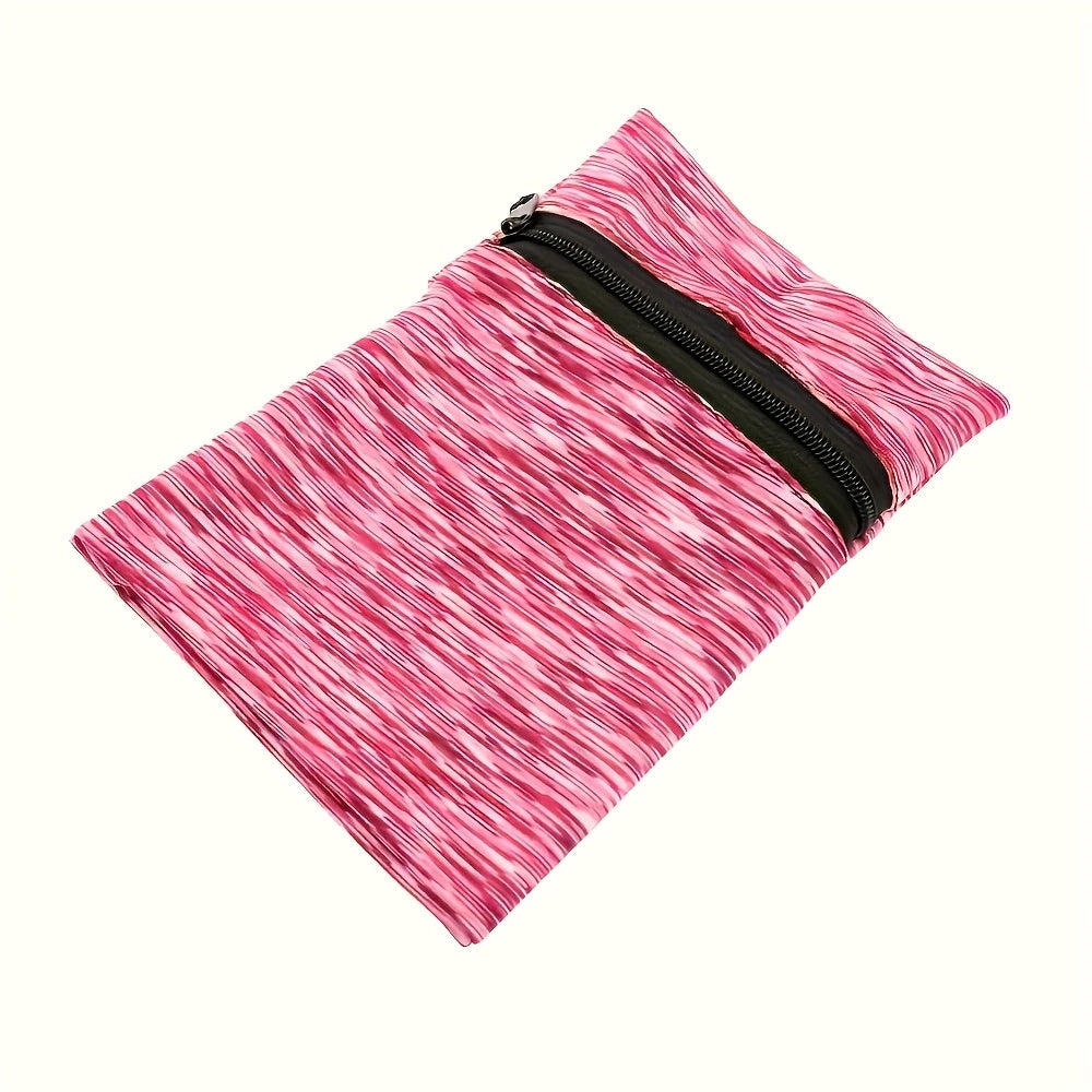 Rosa Handgelenk Geldbörse mit Reißverschluss zum sicheren Verstauen von Geld, Karten und Schlüsseln bei Festivals, Pride-Events oder im Alltag.
