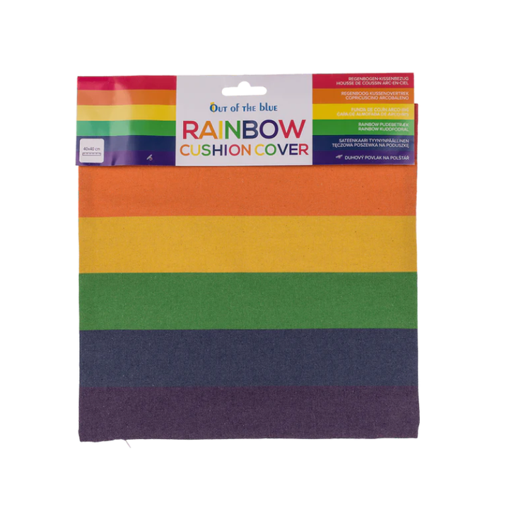 Verpackter Pride Kissenbezug im Regenbogen-Design in Größe 40 x 40 cm, ohne Kissenfüllung
