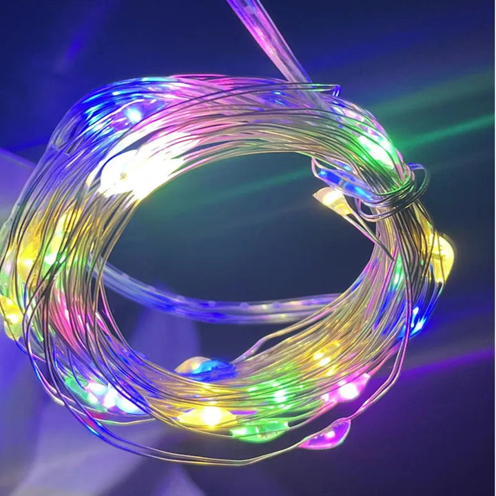 Bunte LED Lichterkette 2 m mit 20 LEDs – flexibel tragbar für Pride und Partys