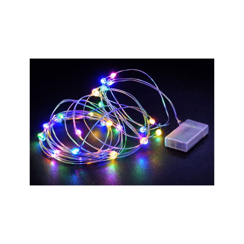 Bunte LED Lichterkette im Regenbogen Design – Pride Lichterkette mit Batteriebetrieb