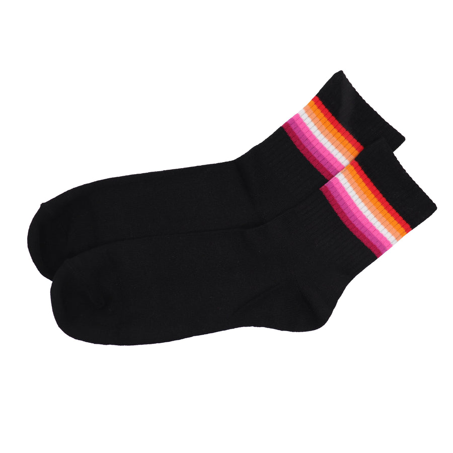 Lesbian Pride Socken aus Baumwolle mit Farben der Lesbian Pride Flag – LGBTQIA+ Accessoire