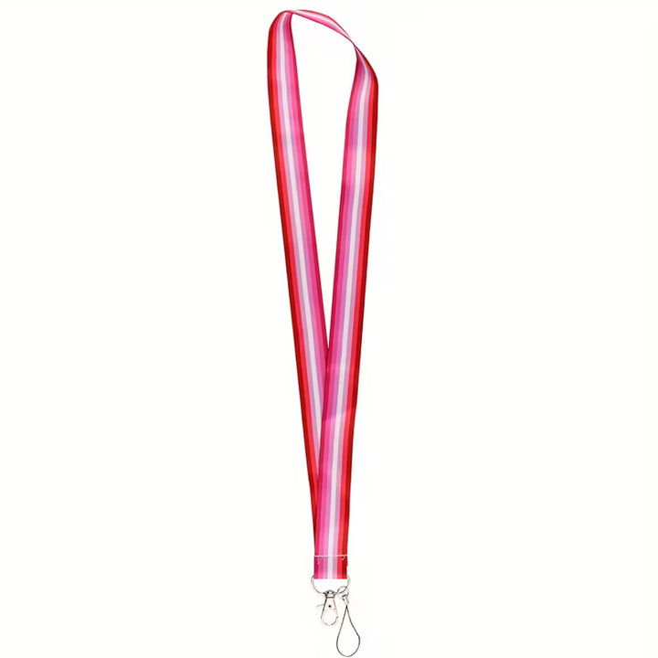 Lesbisch Pride Lanyard in Rosa, Rot und Weiß – LGBTQ Schlüsselband