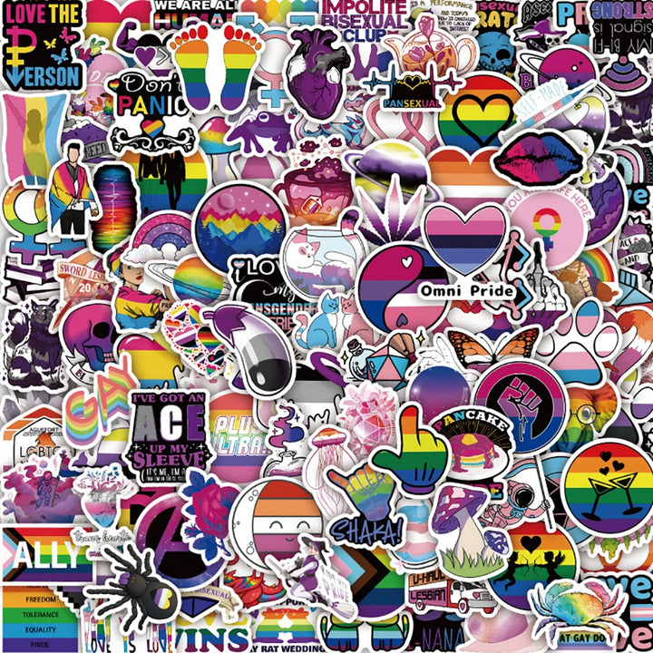 LGBTQIA+ Aufkleber Set – Pride Sticker für alle Identitäten (50 Stück)
