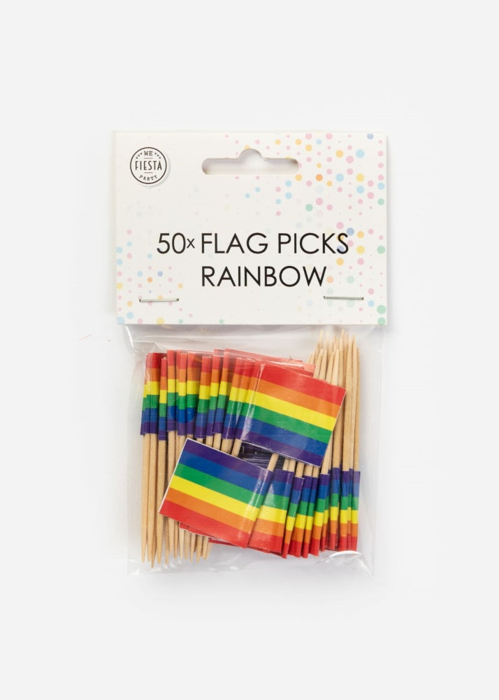 Regenbogen Zahnstocher Picks 50 Stück Pride Party Deko