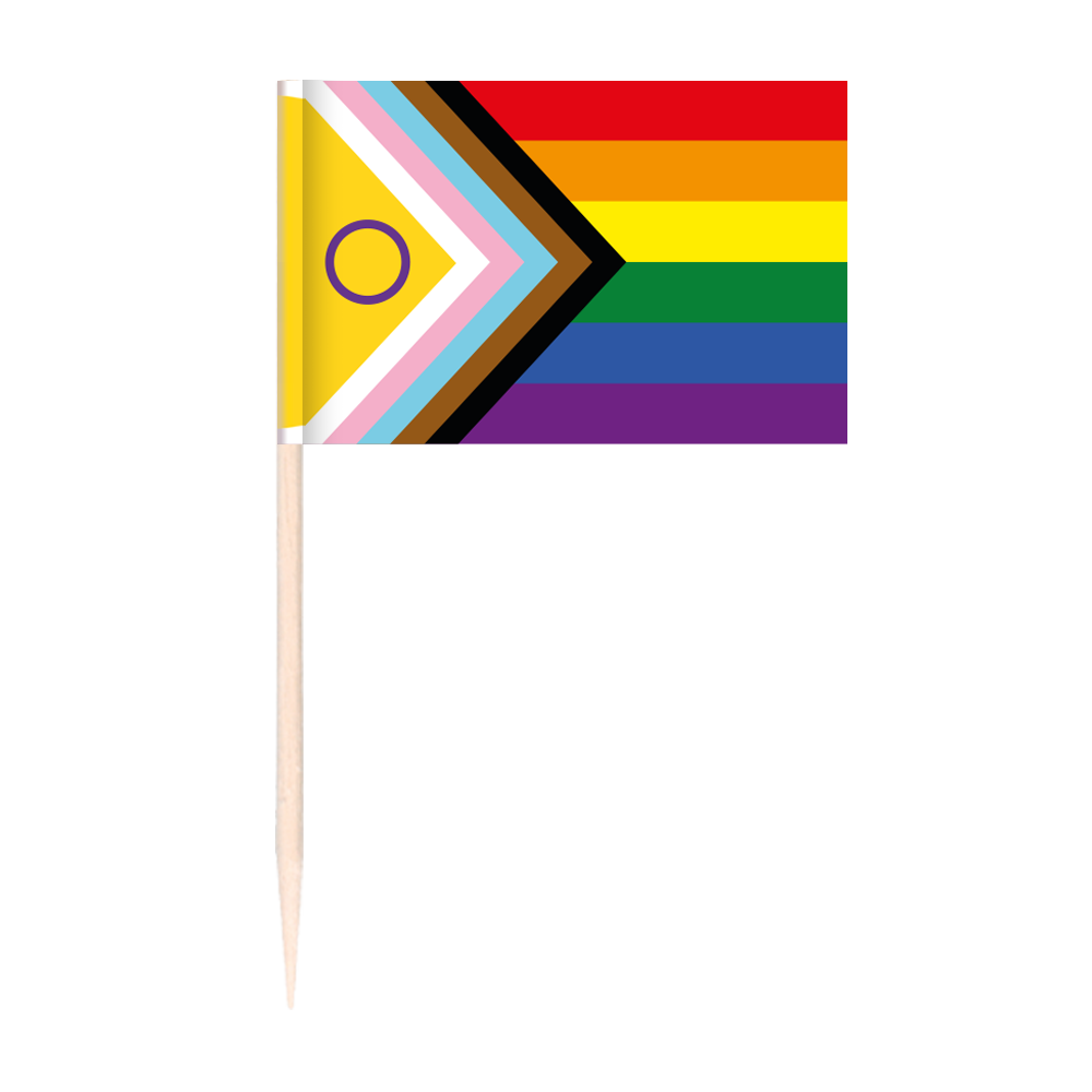 LGBTQIA Pick mit Intersex Progress Pride Flag einzeln