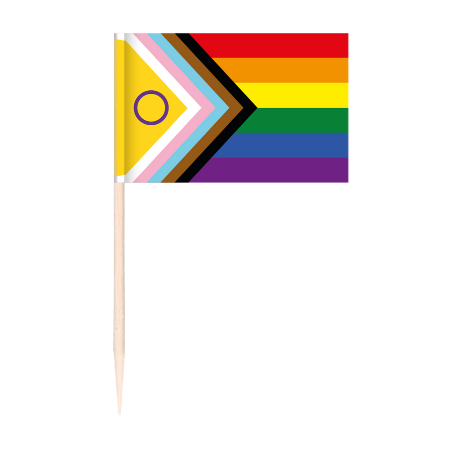 LGBTQIA Pick mit Intersex Progress Pride Flag einzeln