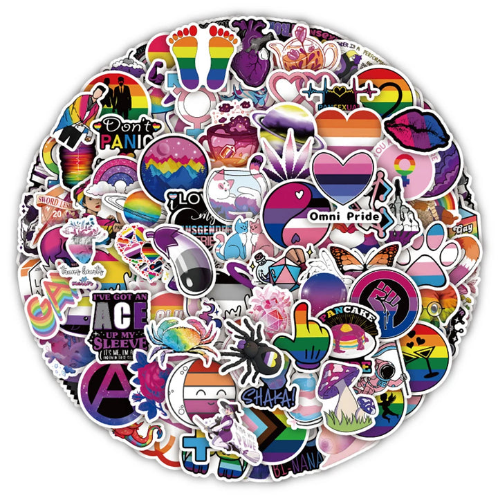 LGBTQIA+ Aufkleber Set – Pride Sticker für alle Identitäten (50 Stück)