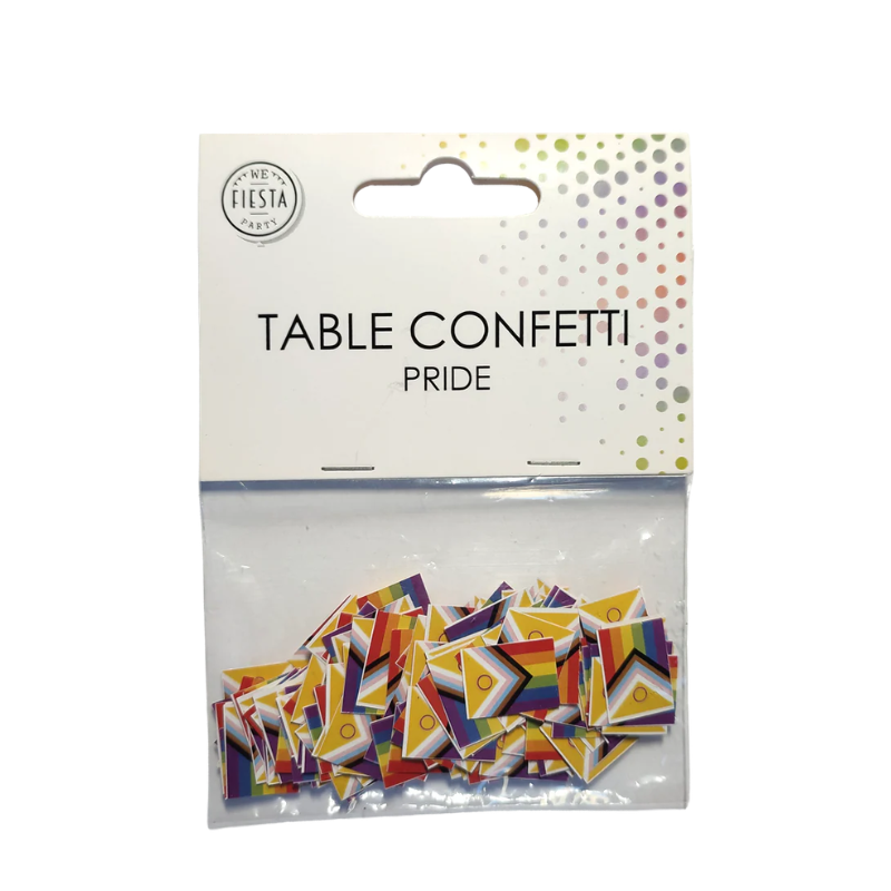 Tischkonfetti Pride Detail mit LGBTQIA Progress Flag Farben