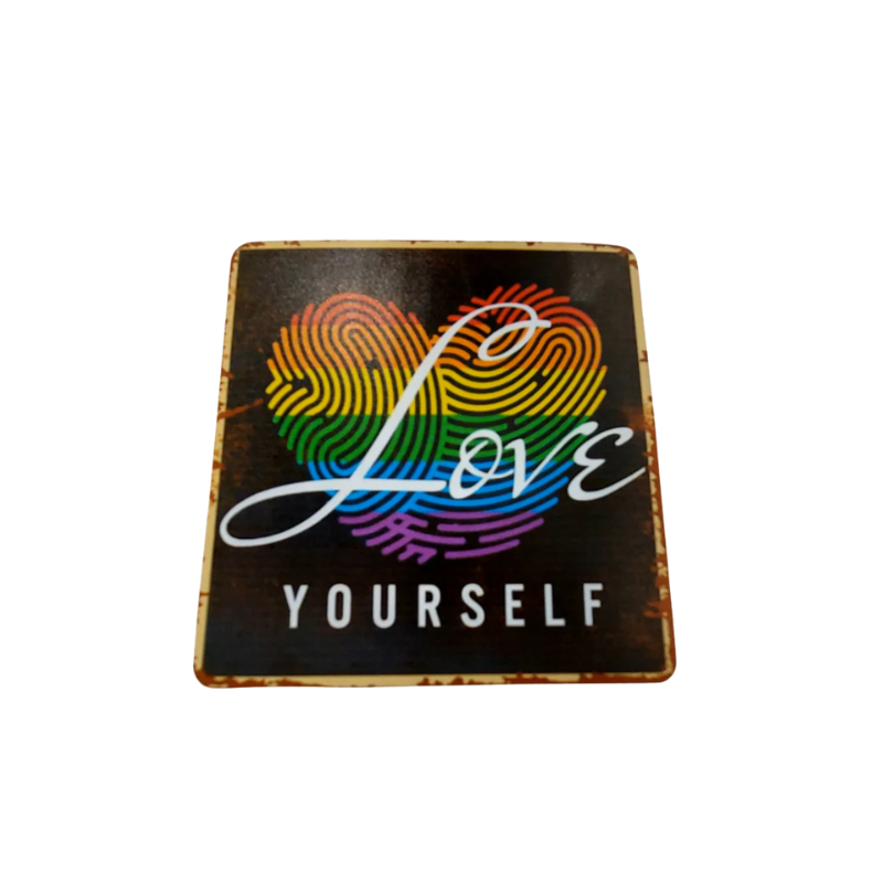 Love Yourself Pride Magnet als LGBTQIA+ Kühlschrankmagnet für Selbstliebe und Vielfalt