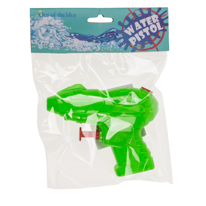 Grüner Mini Wasserblaster aus Kunststoff, ca. 10 cm, kleines Wassersprühspielzeug für Kinder, einzeln verpackt