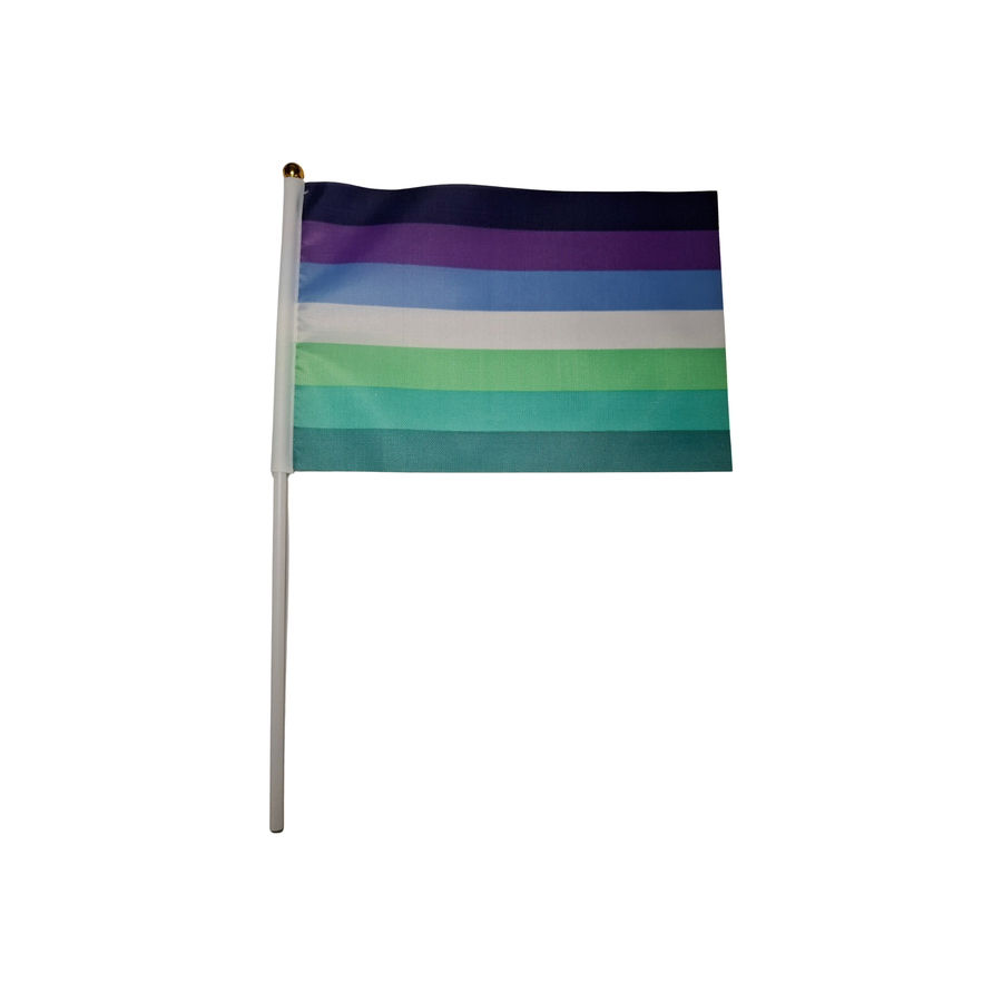 MLM Pride Handflagge Men Loving Men 14 × 21 cm mit Stab