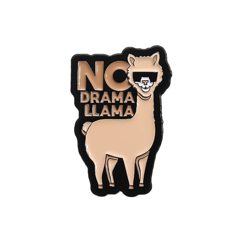 No Drama Llama Pin – Witziger Emaille Pin mit Lama-Motiv