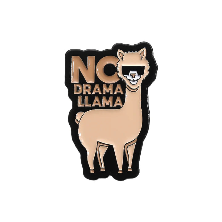 No Drama Llama Pin – Witziger Emaille Pin mit Lama-Motiv