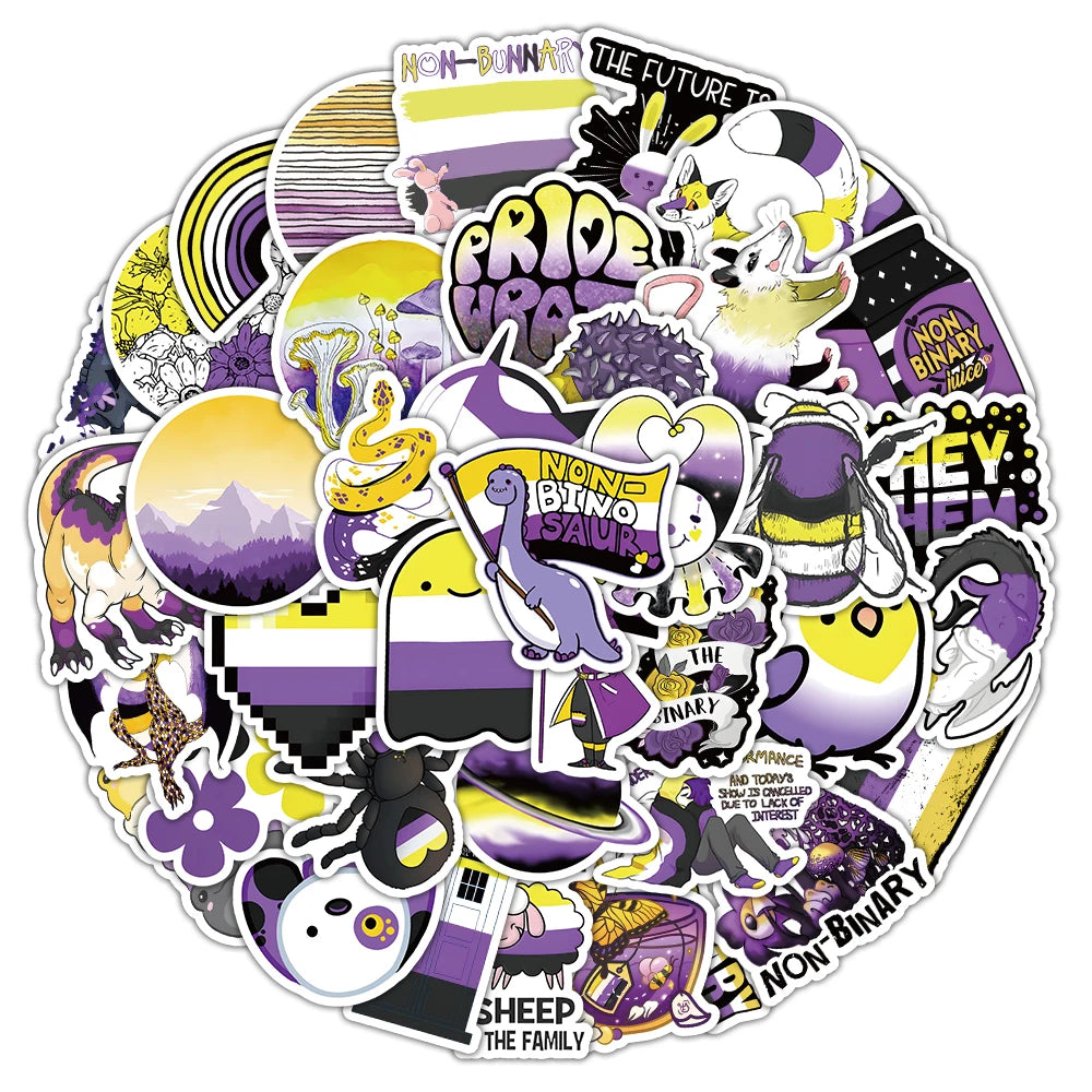 Nonbinary Aufkleber Set – Pride Sticker für non-binäre Identität (60 Stück)