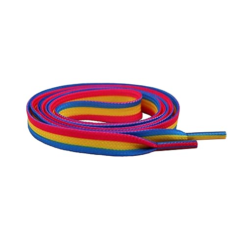 Pansexuelle Pride Schnürsenkel in Pink, Gelb und Blau, 1 Meter lang