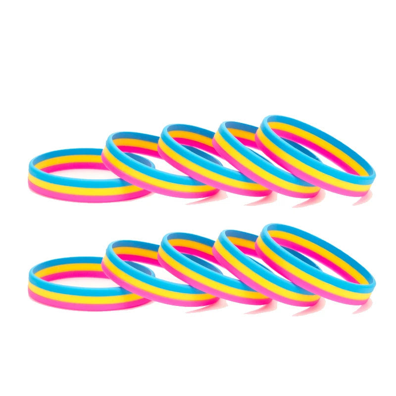 Pansexuelles Pride Armband aus Silikon in Pink, Gelb und Blau – Pansexual Flagge von Rainbowsheep