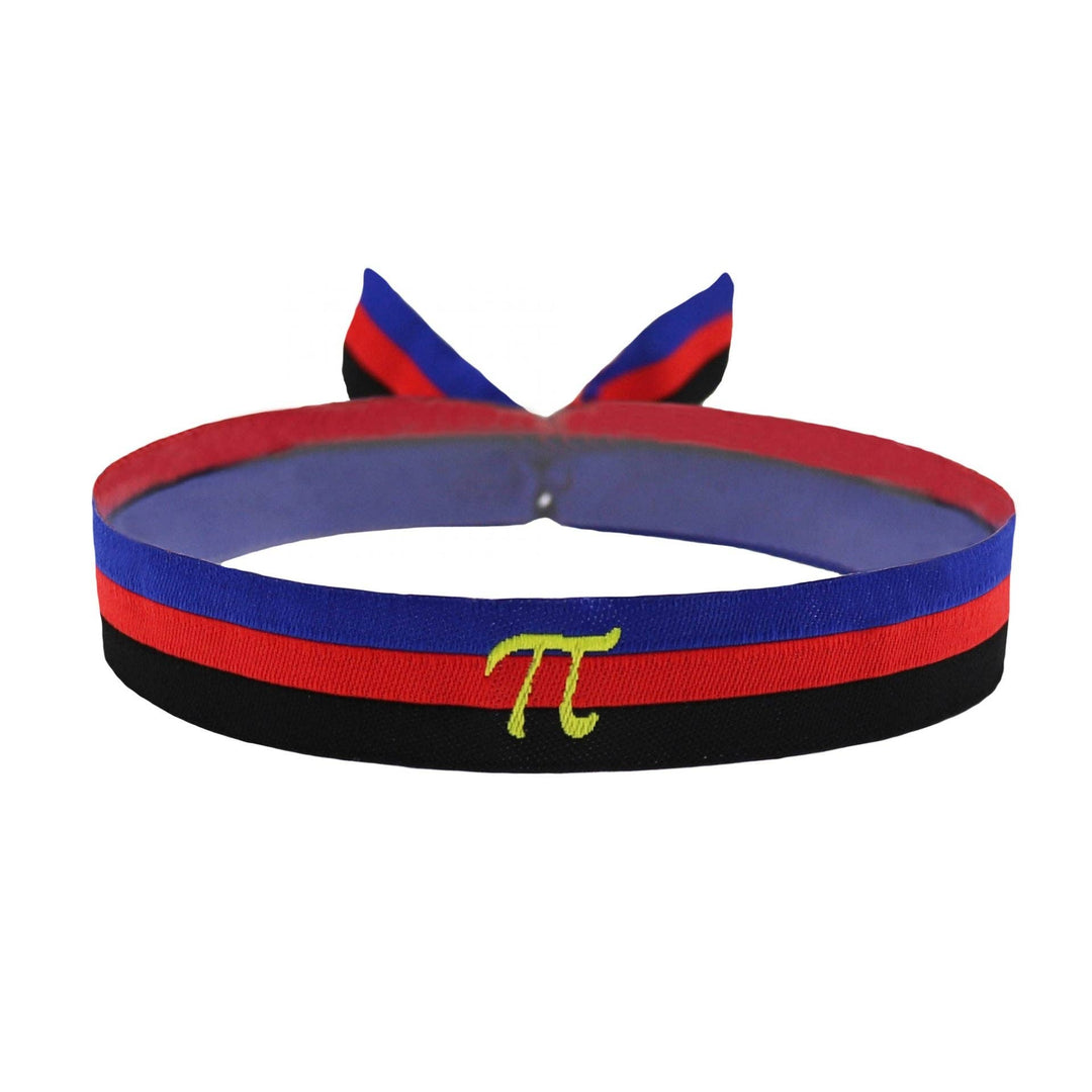 Polyamorie Pride Festivalbändchen mit Polyamory Flag Farben und goldenem Pi-Symbol