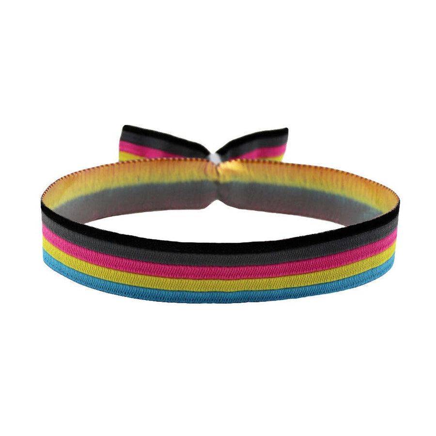 Polygender Pride Festivalbändchen mit den Farben Pink Gelb Blau der Pansexual Flag