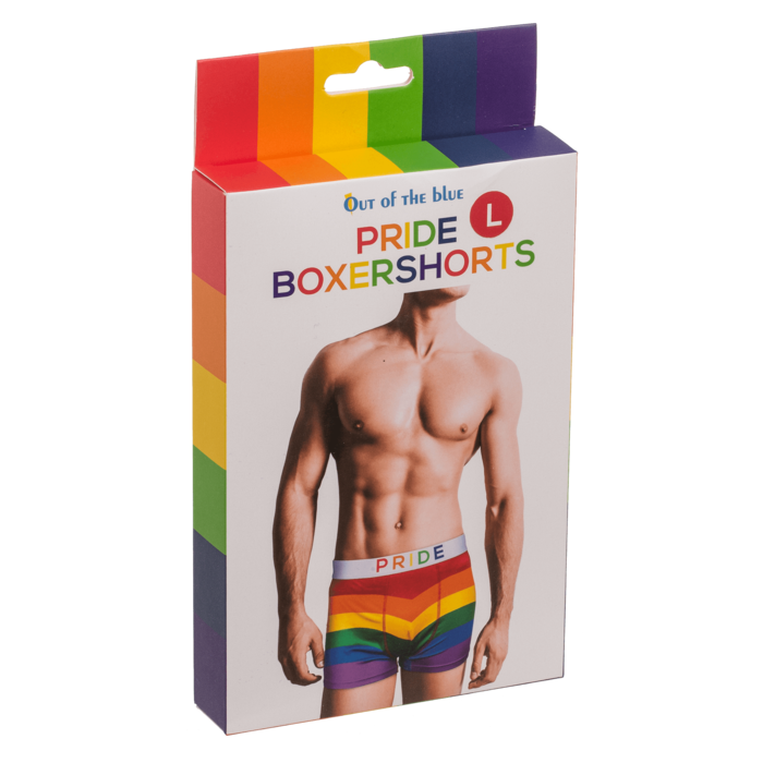 Pride Boxershorts in Regenbogenfarben. Grösse Large.