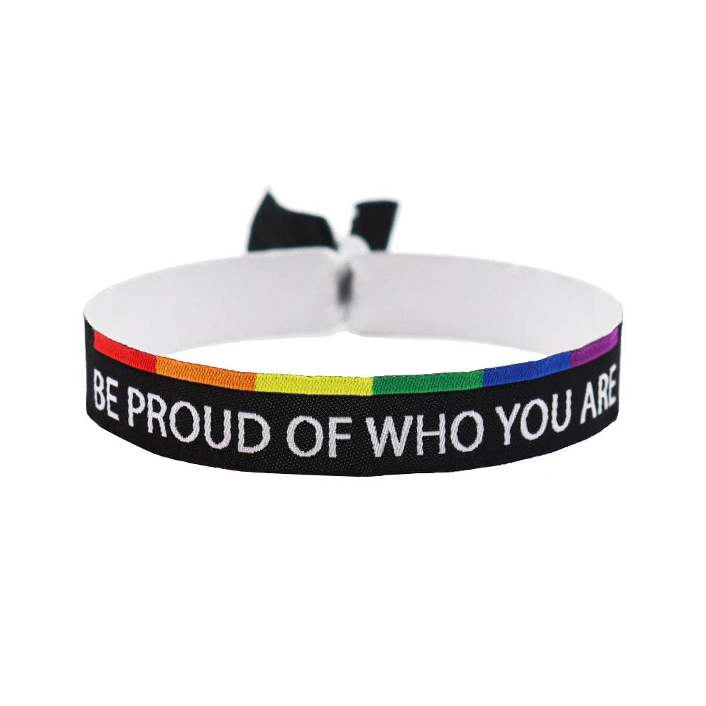 Pride Festivalbändchen „Be Proud Of Who You Are“ LGBTQIA+ Regenbogen