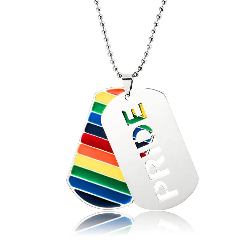 Doppellagige Regenbogen-Halskette mit Anhänger – LGBTQ+ Schmuck für Pride & Alltag