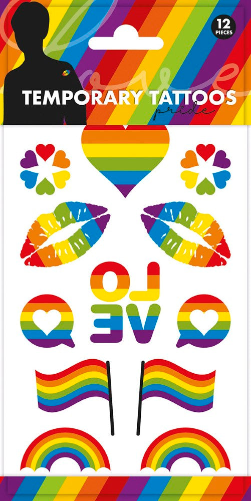 Temporäre Tattoos Set LGBTQIA+ Regenbogen Accessoires
