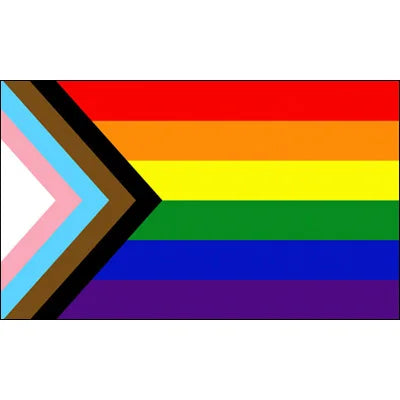Progress Pride Flag 150×90 cm LGBTQIA+ Regenbogenfahne mit Transgender- und BIPOC-Streifen
