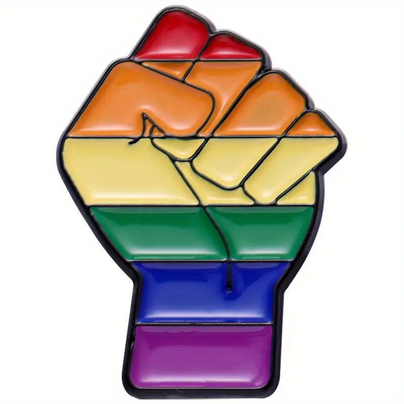 Rainbow Resistance Pride Power Pin – Emaille-Pin mit Regenbogen-Faust
