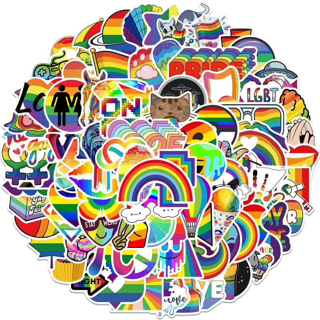 Regenbogen Aufkleber Love Wins Pride Set – 50 LGBTQ+ Sticker