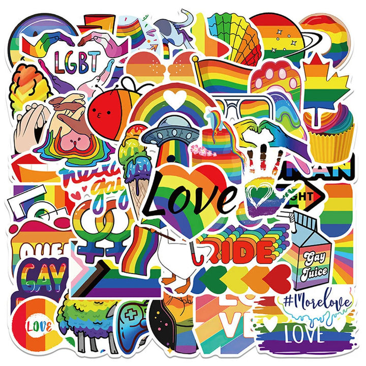 Regenbogen Aufkleber Love Wins – Pride Sticker Set 50 Stück