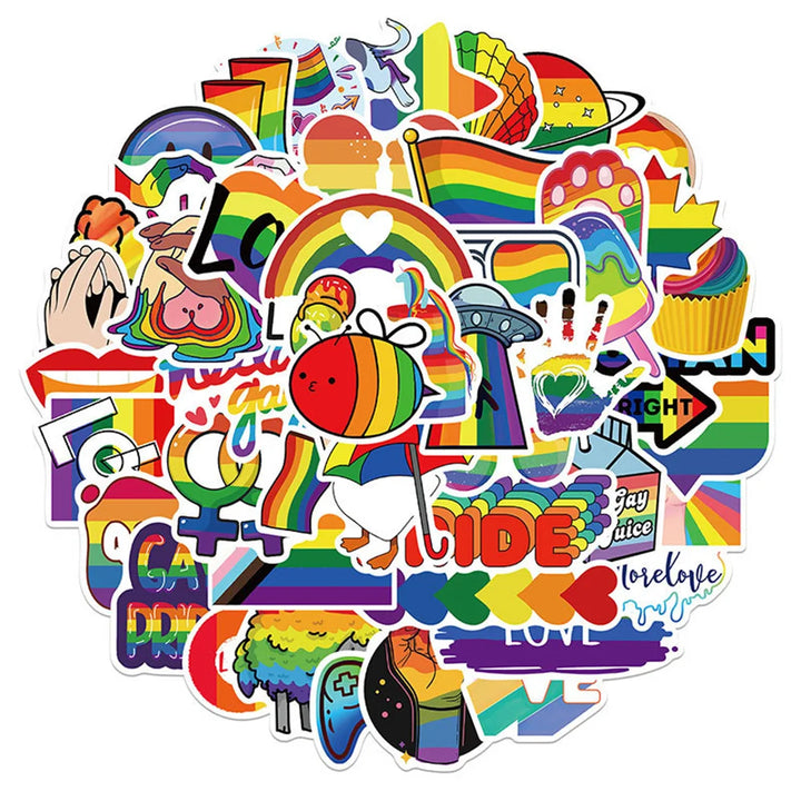 Regenbogen Aufkleber Love Wins Set – Pride Sticker 50 Stück