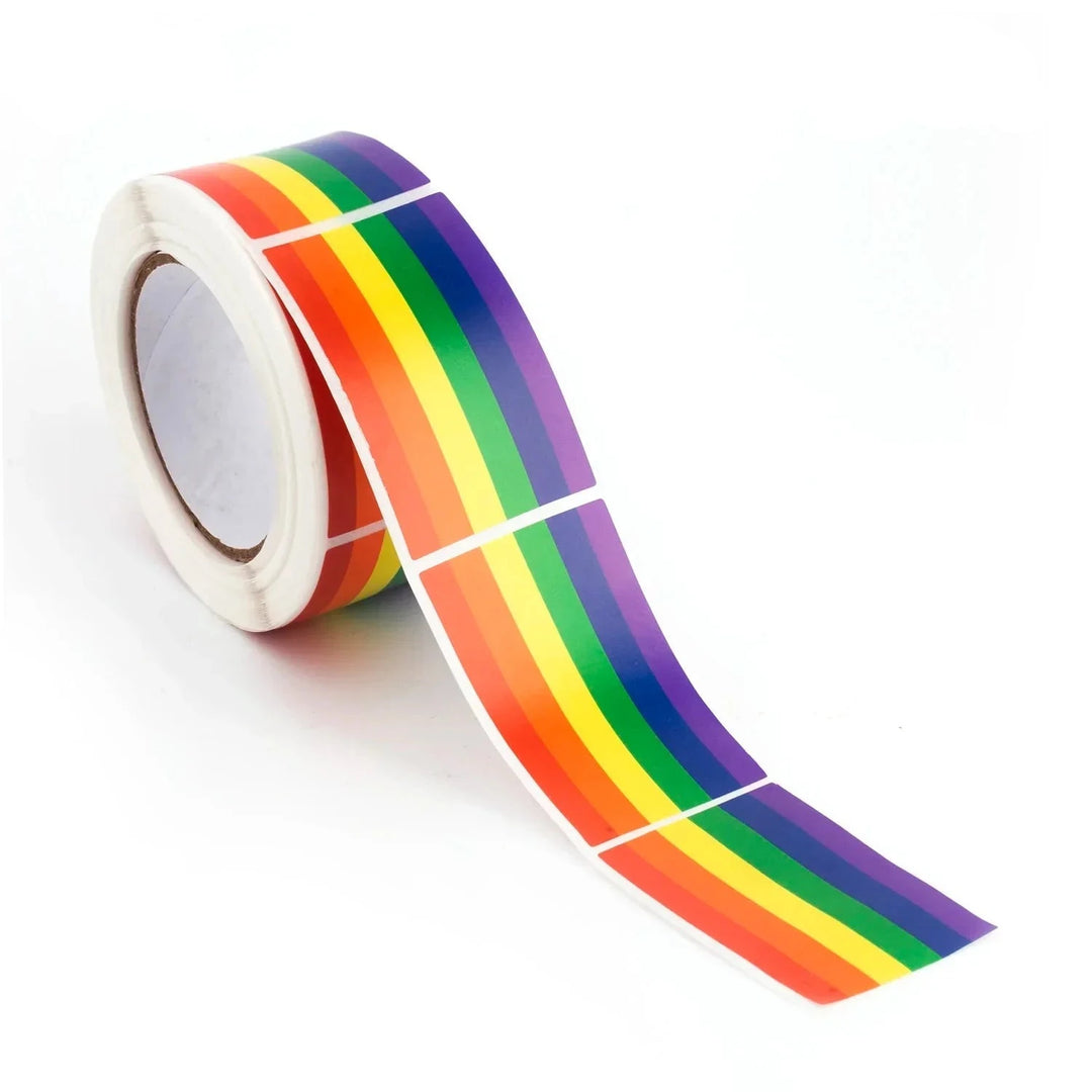 Regenbogen Aufkleber Pride Sticker auf Rolle – 250 Stück 3×5 cm