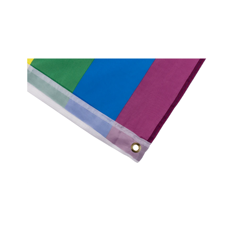 Öse der Regenbogen Fahne – Detail der LGBTQIA+ Pride Flagge