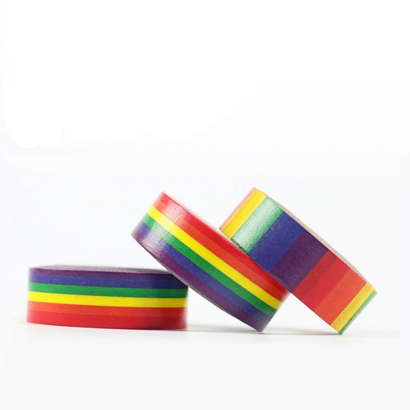 Trendiges Regenbogen Klebeband. Vertikal und Horizontal.
