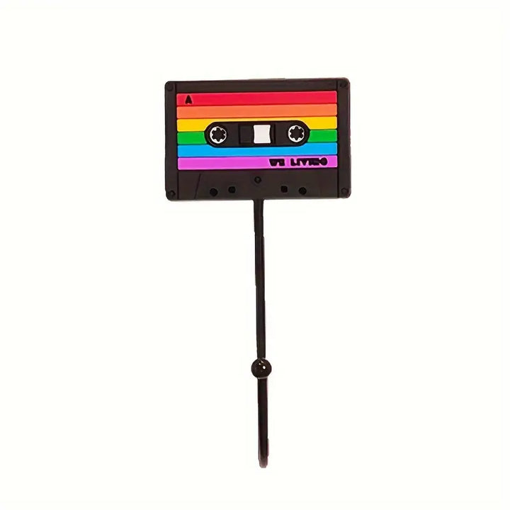 Regenbogen Kleiderhaken in Form einer Retro-Kassette – Pride Wandhaken für Jacken, Taschen und Accessoires, Symbol für LGBTQ+ Vielfalt