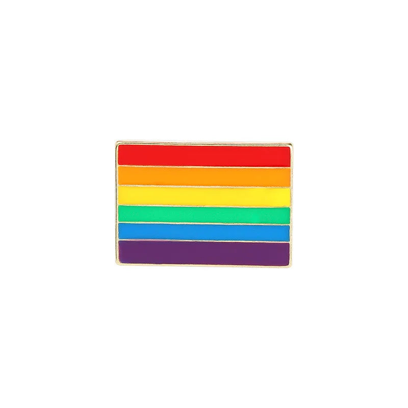 Regenbogen Pride Ansteckpin mit LGBTQ+ Flagge aus Emaille