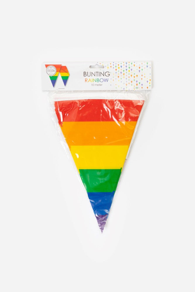 Regenbogen Wimpelkette 10m mit großen Fahnen 20x30 cm für Pride, CSD und Party Dekoration