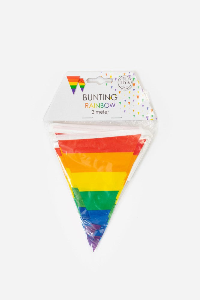Regenbogen Wimpelkette 3m mit kleinen Fahnen 10x15 cm für Pride, CSD und bunte Party Dekoration