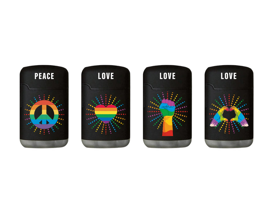 Jet Flame Sturmfeuerzeug von Easy Torch. In den Varianten Peache, Love Hearts, Love Hand, Love Happieness. Nachfüllbar, einfach zu handhaben und von sehr guter Qualität.