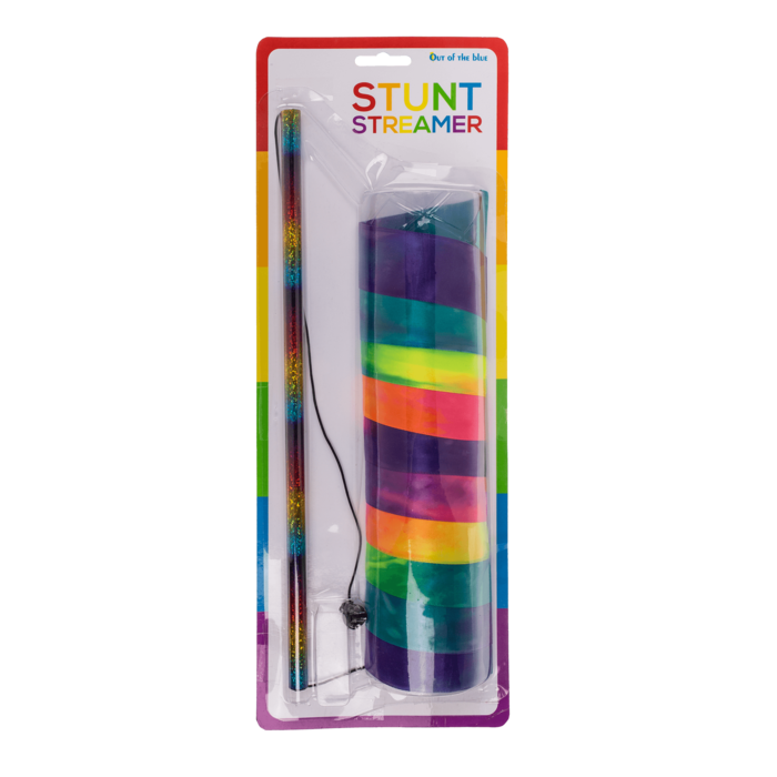 Tanzstab mit langem, farbigem Stoffband in Verpackung für Tanz, Spiel und Bewegung
