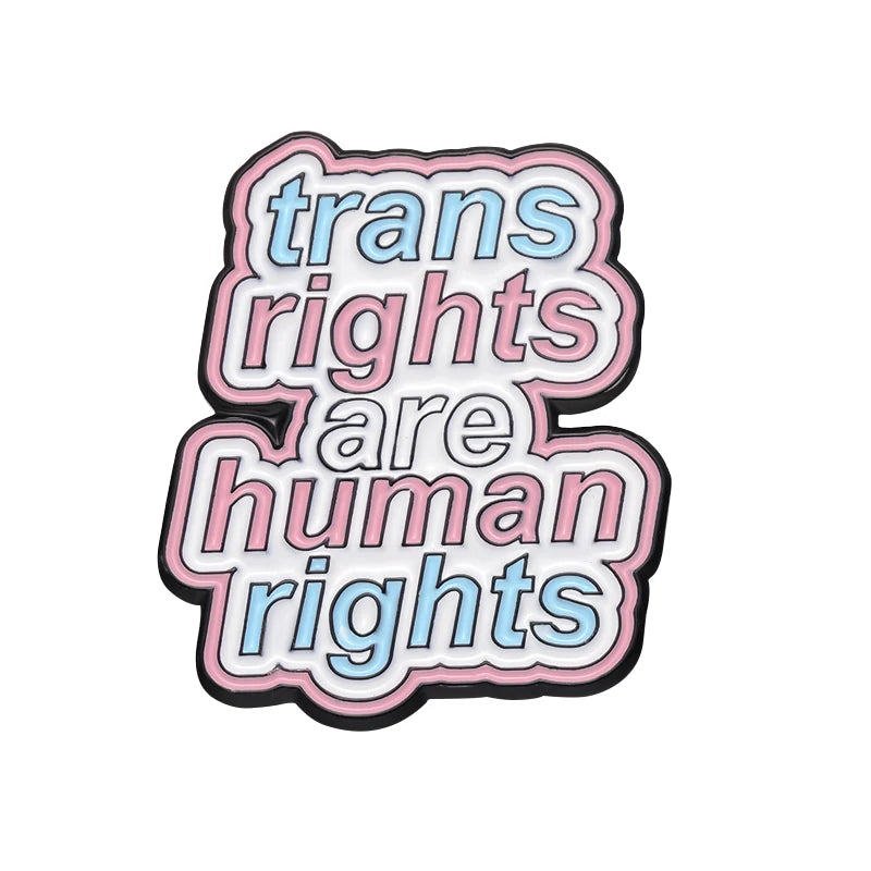 Trans Rights Are Human Rights Pin in Transfarben