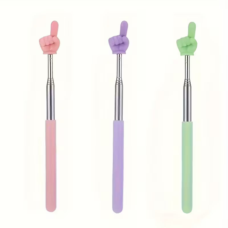 Bunte ausziehbare Zeigestäbe mit Finger-Hand in Rainbow-Farben – Teleskop-Zeigefinger Stick, lustiger Pride-Funartikel von Rainbowsheep