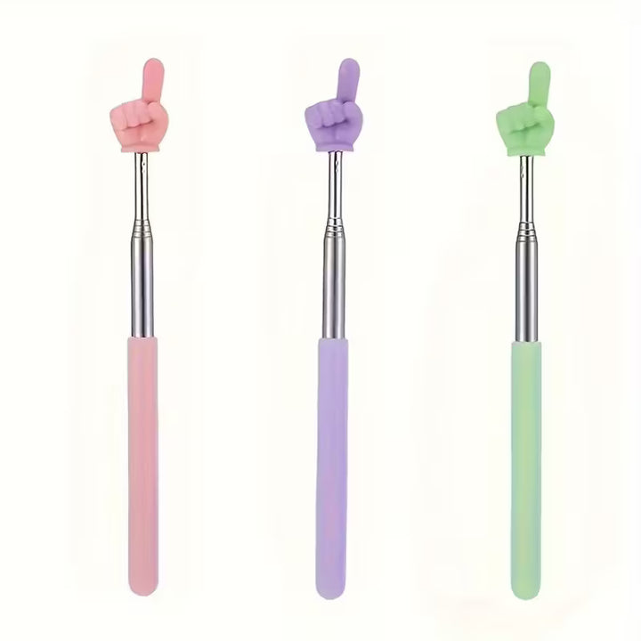 Bunte ausziehbare Zeigestäbe mit Finger-Hand in Rainbow-Farben – Teleskop-Zeigefinger Stick, lustiger Pride-Funartikel von Rainbowsheep