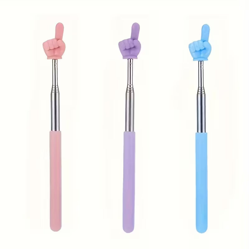 Bunte ausziehbare Zeigestäbe mit Finger-Hand in Rainbow-Farben – Teleskop-Zeigefinger Stick, lustiger Pride-Funartikel von Rainbowsheep